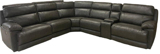 70696 Leather 6 Pc Sectional