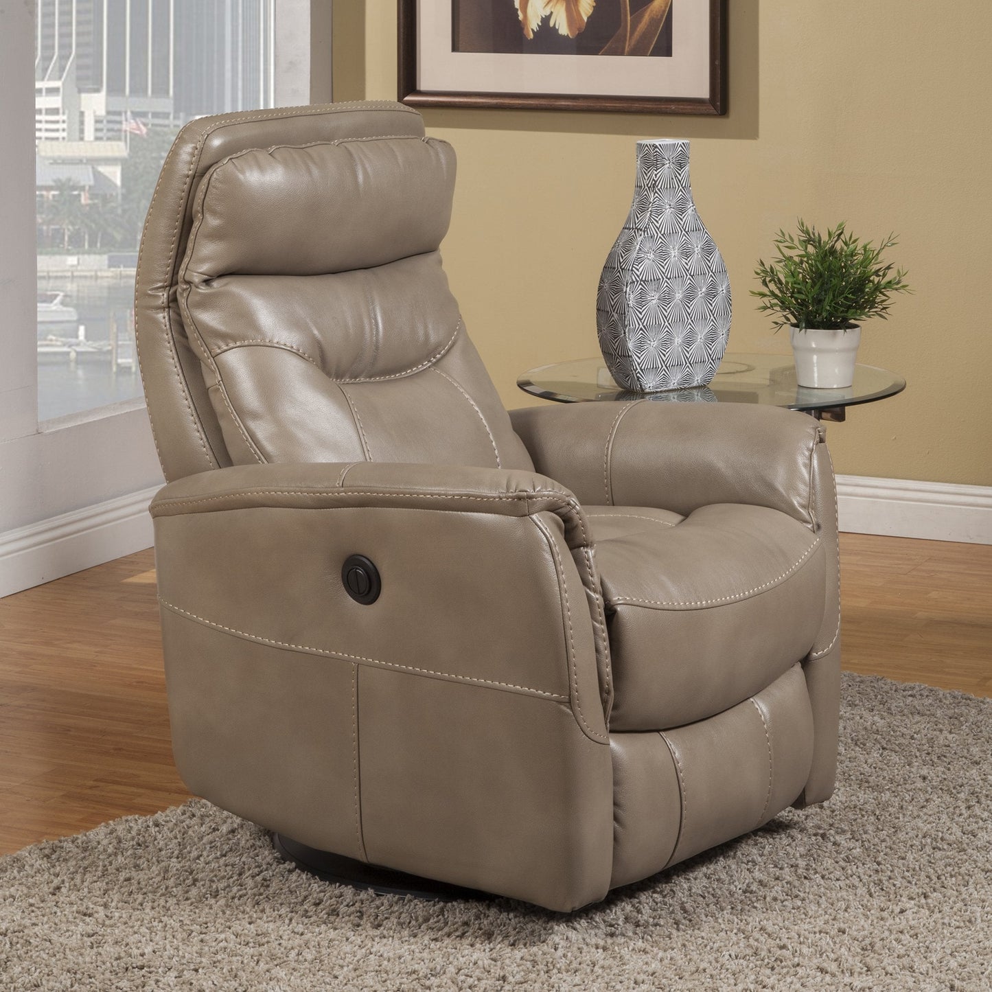 GEMINI - LINEN POWER SWIVEL GLIDER RECLINER