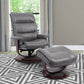 KNIGHT - ICE MANUAL RECLINING SWIVEL CHAIR AND OTTOMAN