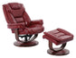 MONARCH - ROUGE MANUAL RECLINING SWIVEL CHAIR AND OTTOMAN