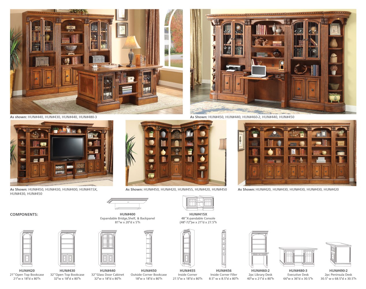 HUNTINGTON 21 IN. OPEN TOP BOOKCASE