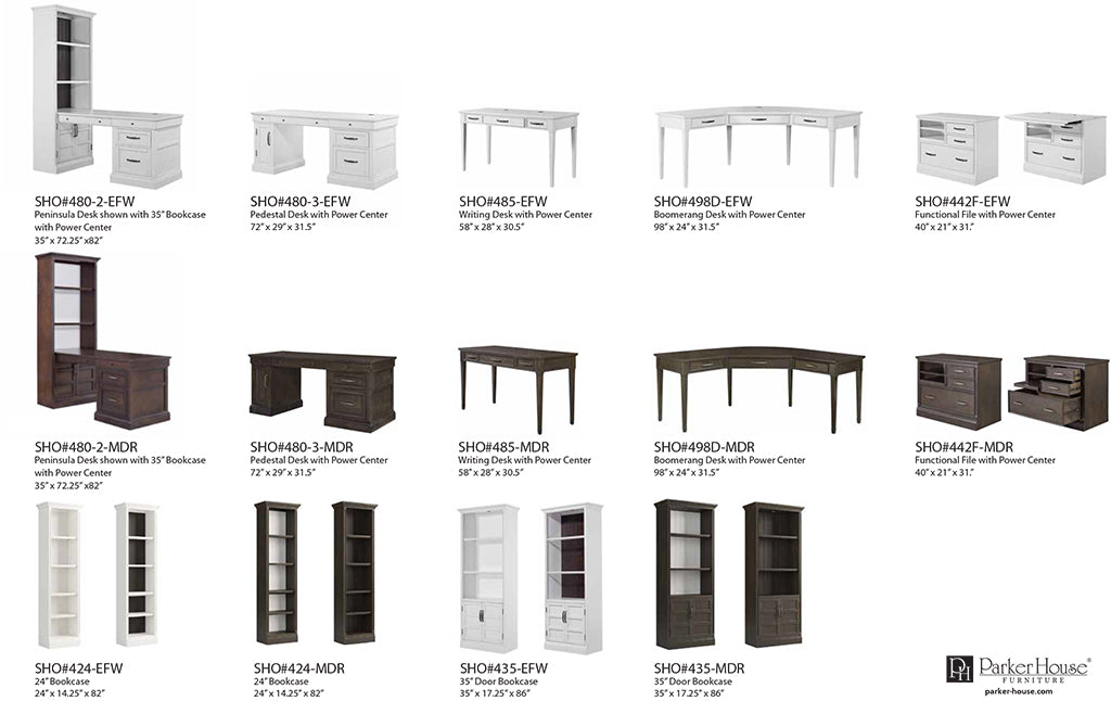 SHOREHAM - EFFORTLESS WHITE PEDESTAL DESK (SHO#480, SHO#481 & SHO#482)