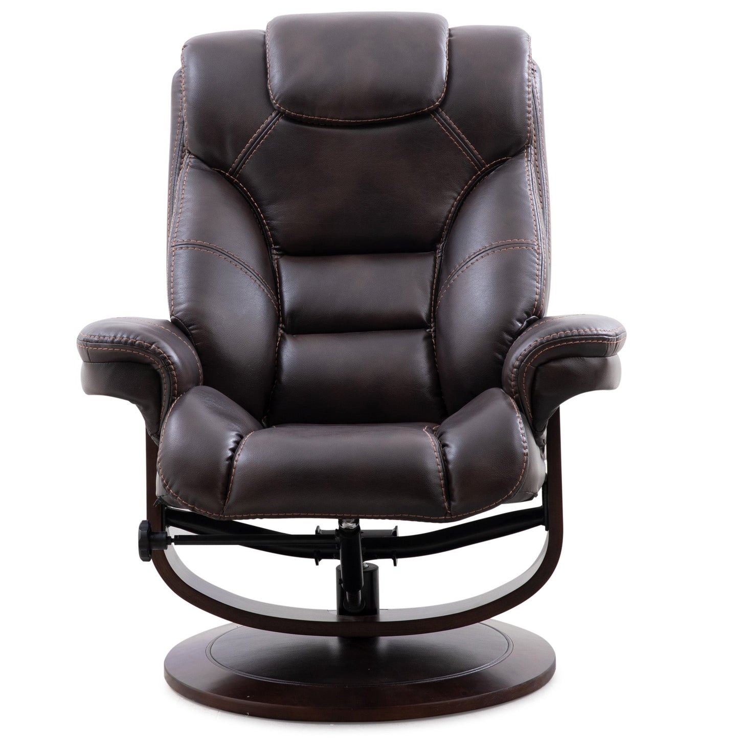 MONARCH - TRUFFLE MANUAL RECLINING SWIVEL CHAIR AND OTTOMAN