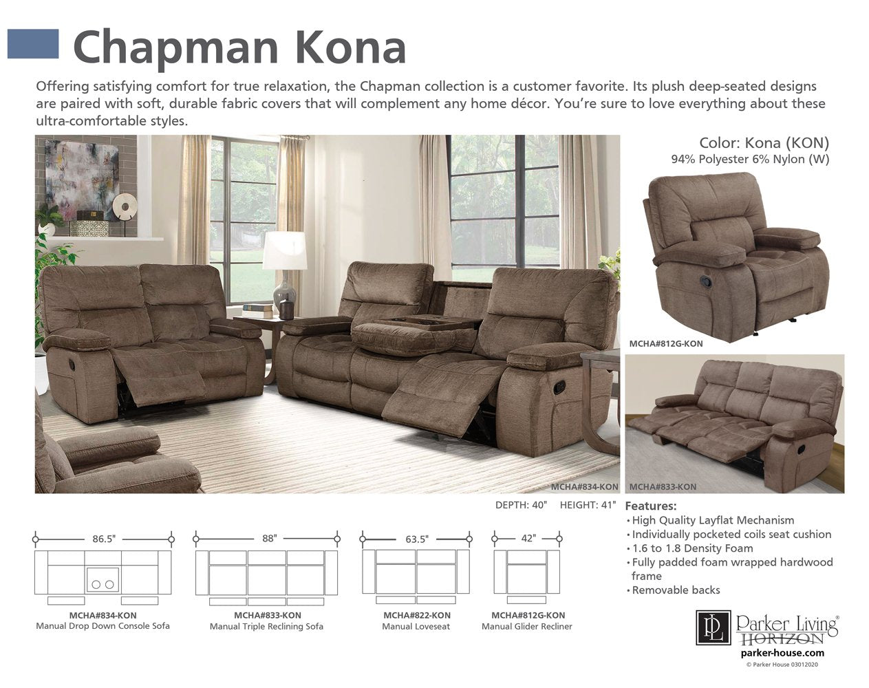 CHAPMAN - KONA MANUAL GLIDER RECLINER