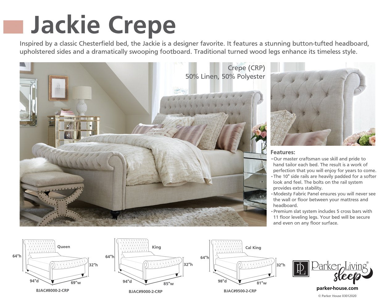 JACKIE - CREPE QUEEN BED 5/0