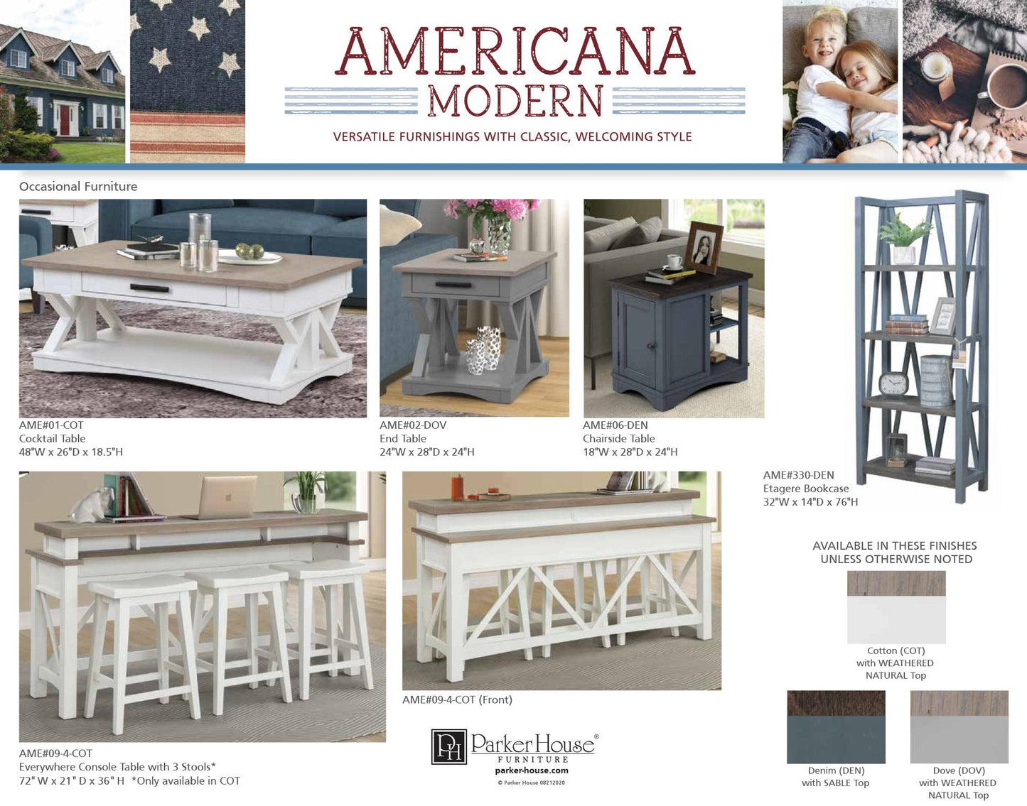 AMERICANA MODERN - COTTON COCKTAIL TABLE WITH LIFT TOP