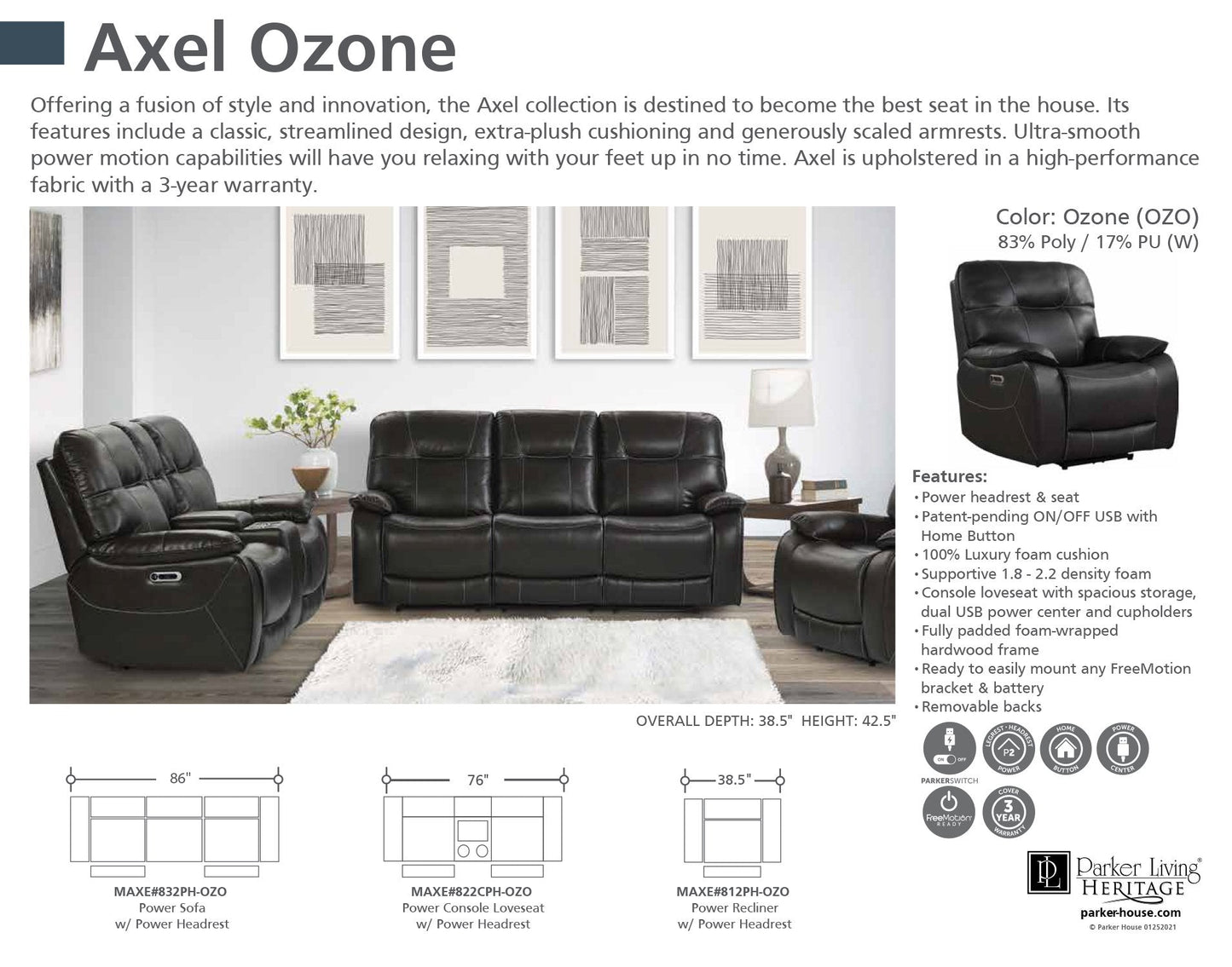 AXEL - OZONE POWER RECLINER