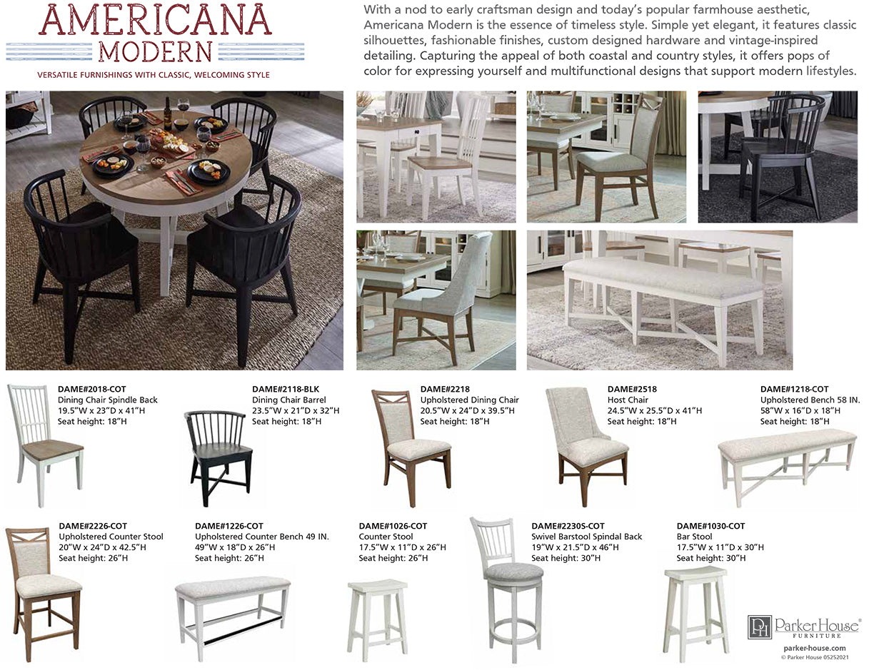 AMERICANA MODERN DINING SWIVEL BARSTOOL SPINDLE BACK