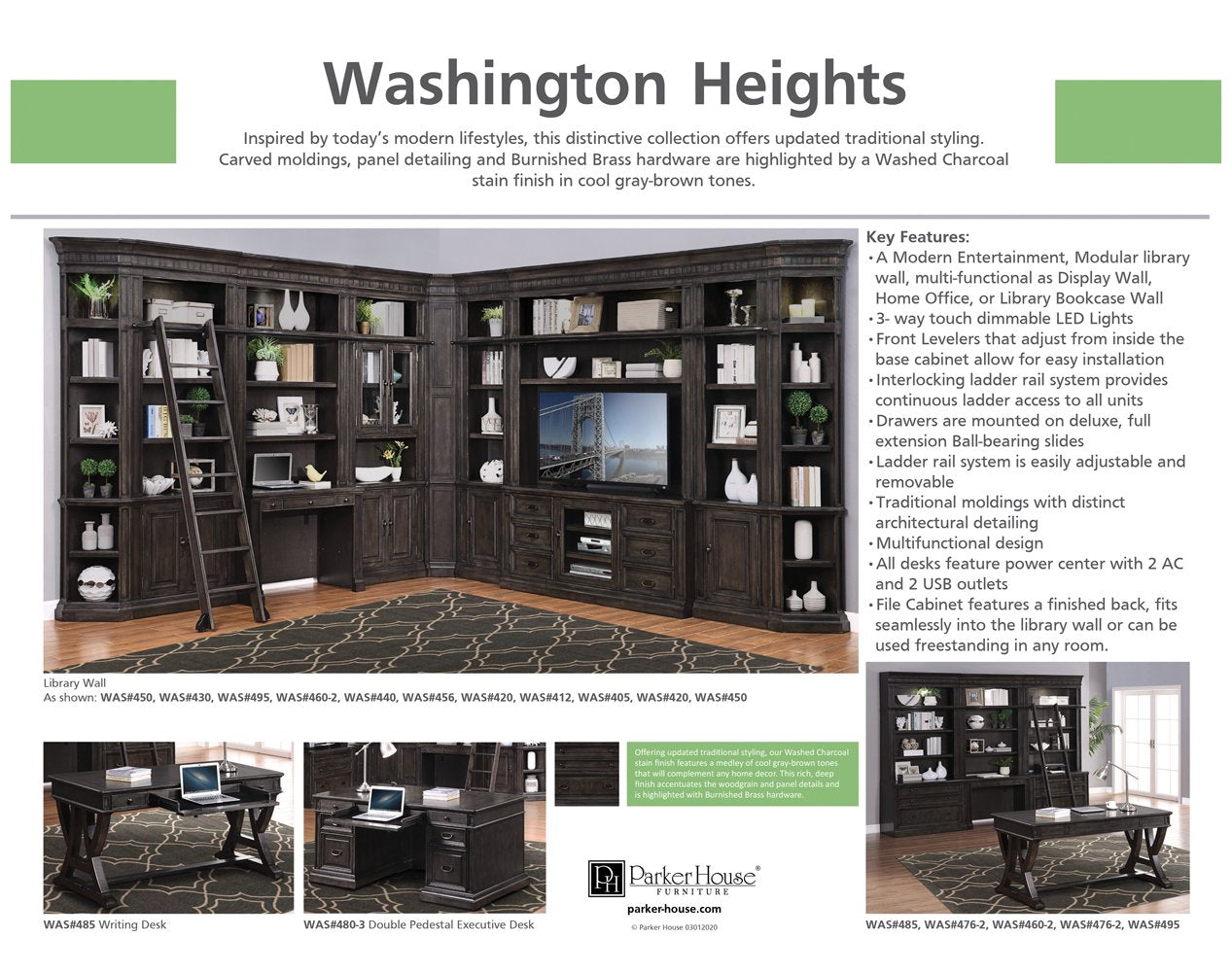 WASHINGTON HEIGHTS 8PC LIBRARY WALL