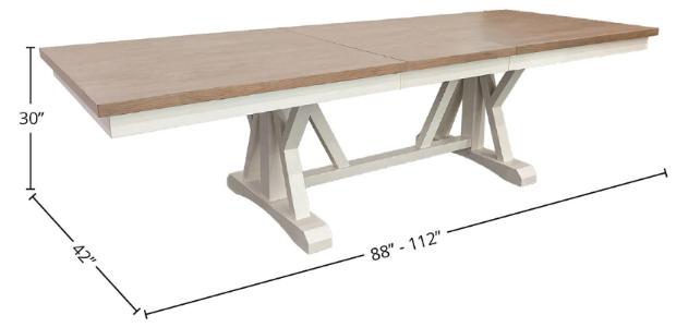 AMERICANA MODERN DINING 88-112" 2 PIECE TRESTLE TABLE WITH 24" BUTTERFLY LEAF & 8 UPHOLSTERED CHAIRS