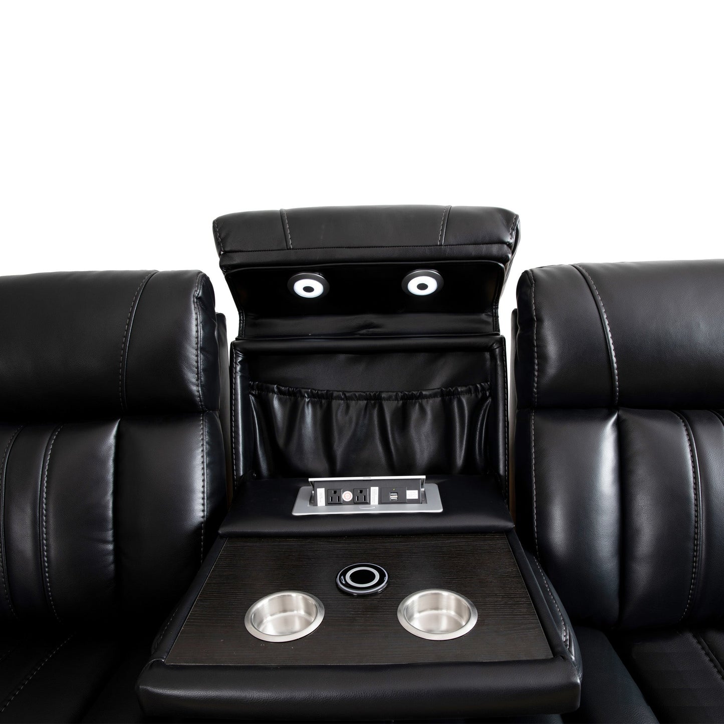 ROYCE - MIDNIGHT POWER DROP DOWN CONSOLE SOFA