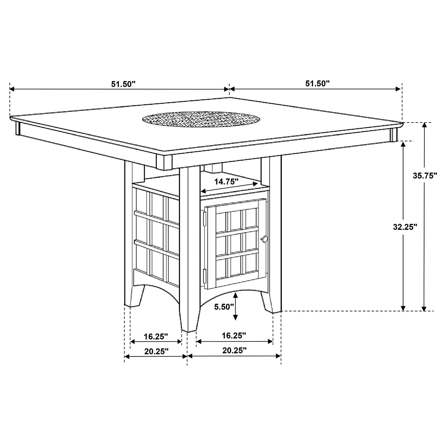 Gabriel 7-piece Square Counter Height Dining Set Cappuccino