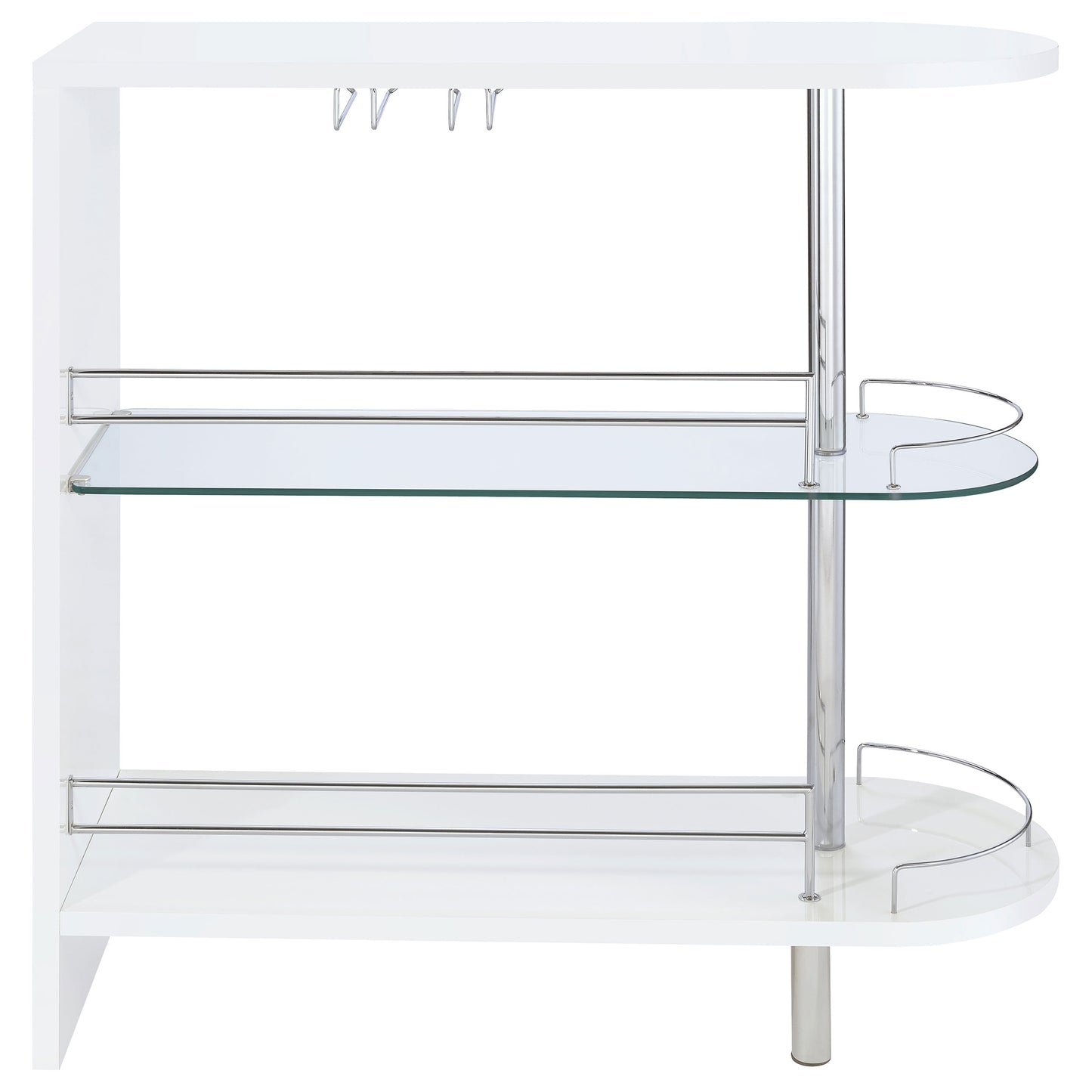 Adolfo Rectangular 2-tier Home Bar Table White High Gloss