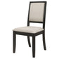 Louise Upholstered Wood Dining Side Chair Black (Set of 2)