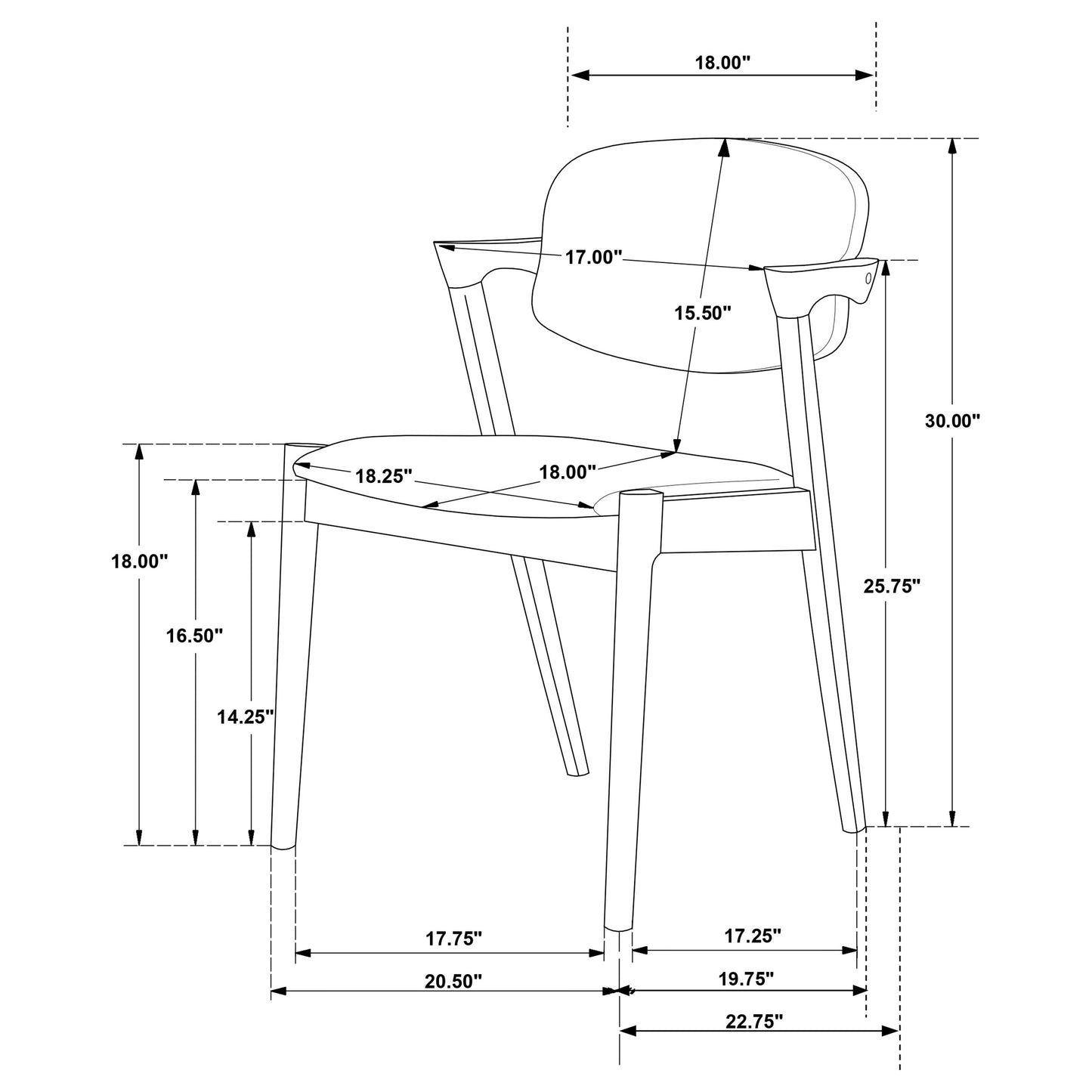 Malone Padded Wood Dining Arm Chair Dark Walnut (Set of 2)