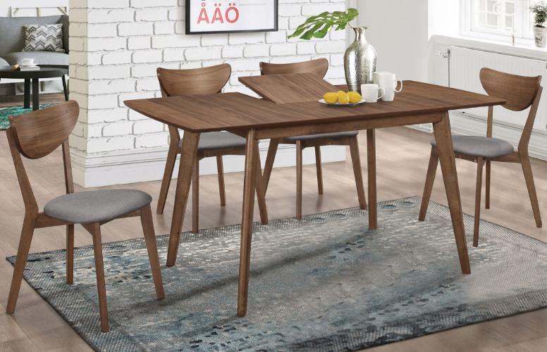 Alfredo 5-piece Butterfly Leaf Dining Set Natural Walnut