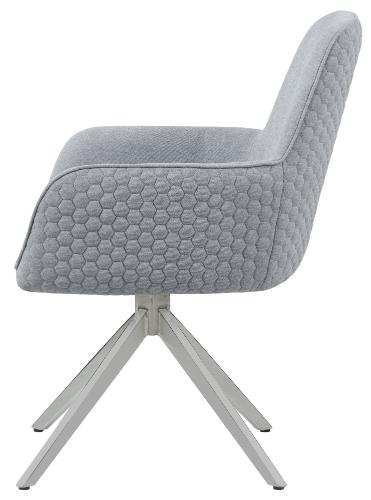 Abby Fabric Upholstered Swivel Dining Arm Chair Light Grey