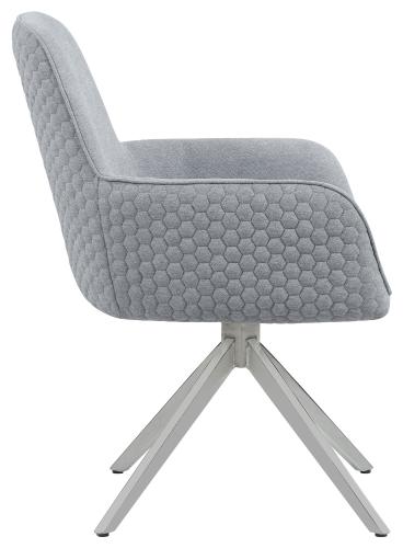 Abby Fabric Upholstered Swivel Dining Arm Chair Light Grey