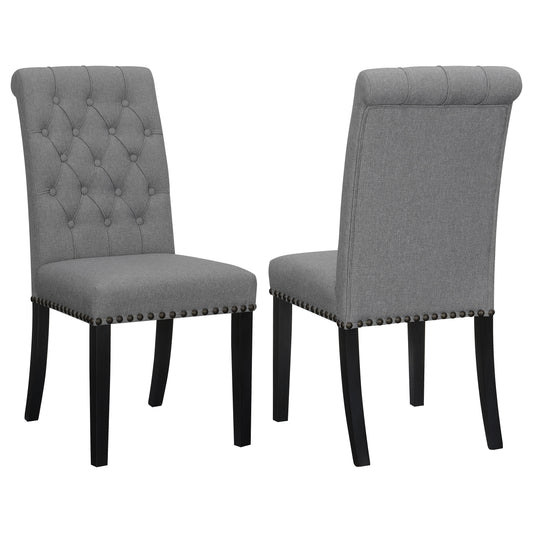 Alana Fabric Upholstered Dining Side Chair Grey (Set of 2)