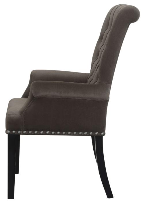 Alana Velvet Upholstered Dining Arm Chair Brown