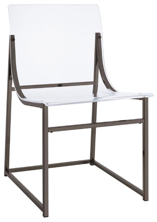 Adino Acrylic Dining Side Chair Black Nickel (Set of 2)