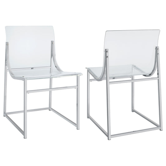 Adino Acrylic Dining Side Chair Chrome (Set of 2)