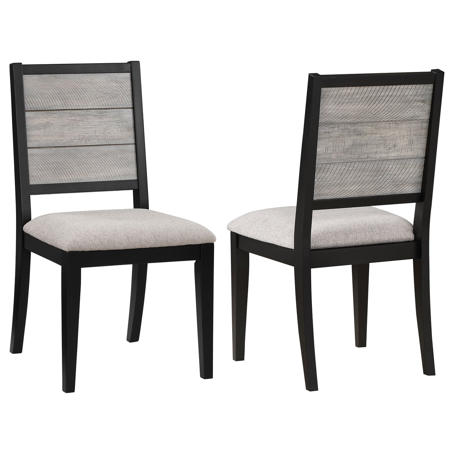 Elodie Wood Dining Side Chair Grey and Black (Set of 2)