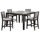 Elodie 5-piece Extension Leaf Counter Dining Set Black