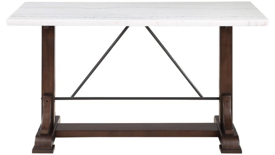 Aldrich 66-inch Marble Top Counter Height Dining Table White