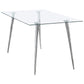 Gilman Rectangular 64-inch Glass Top Dining Table Chrome