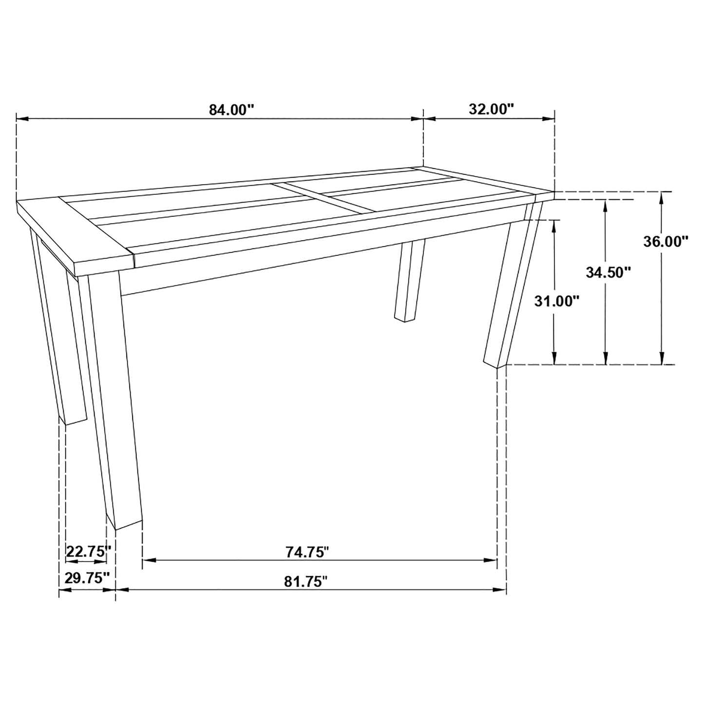 Coleman 84-inch Counter Height Dining Table Golden Brown