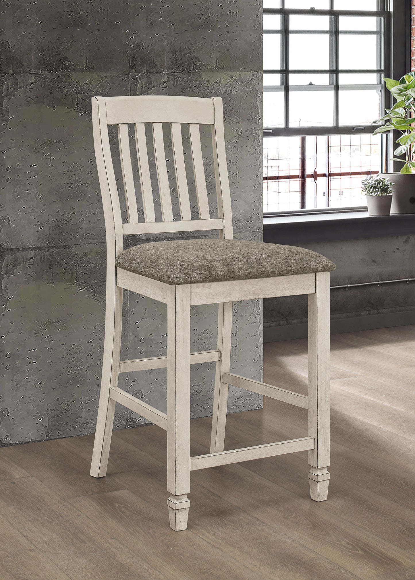 Sarasota Wood Counter Chair Rustic Cream (Set of 2)