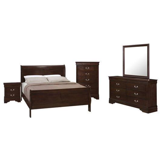 Louis Philippe 5-piece Eastern King Bedroom Set Cappuccino