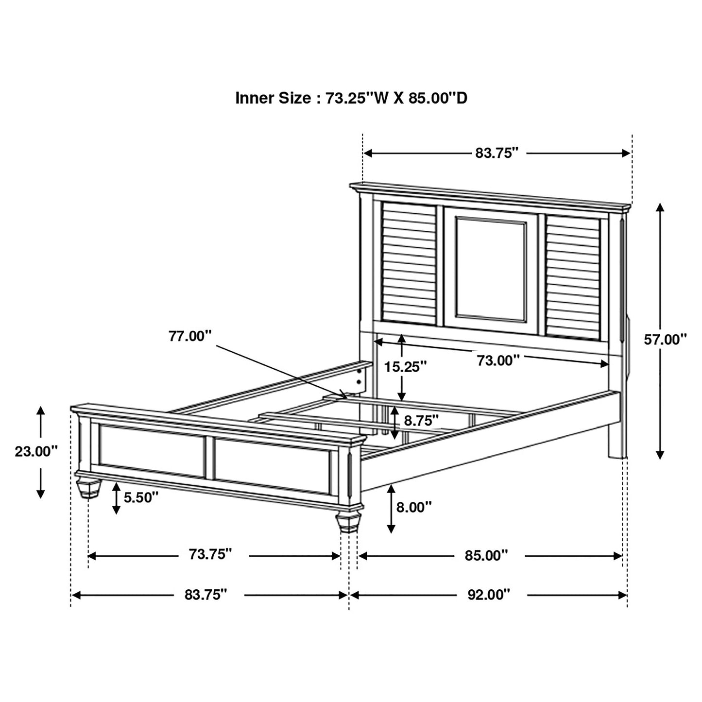 Franco 5-piece California King Bedroom Set Distressed White