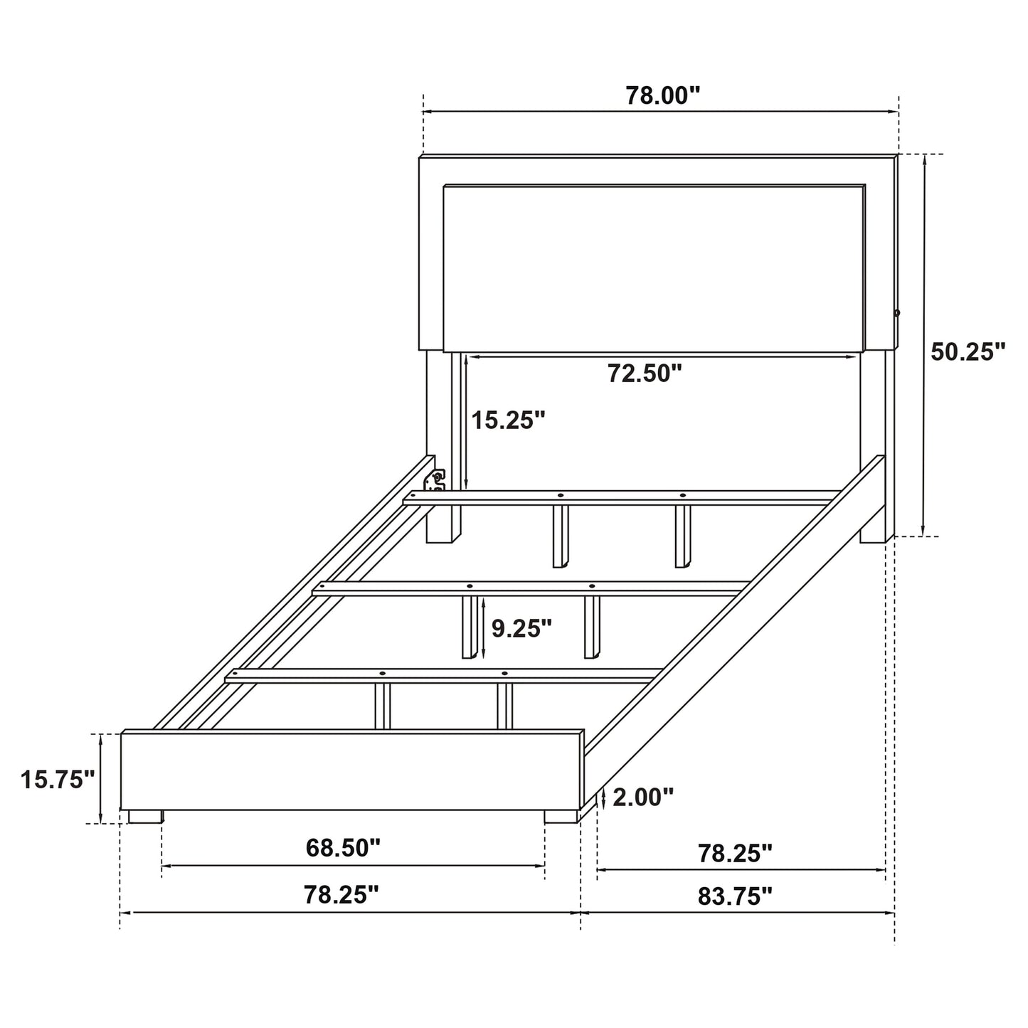 Marceline Wood Eastern King LED Panel Bed Black