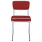 Retro Upholstered Dining Side Chair Red (Set of 2)