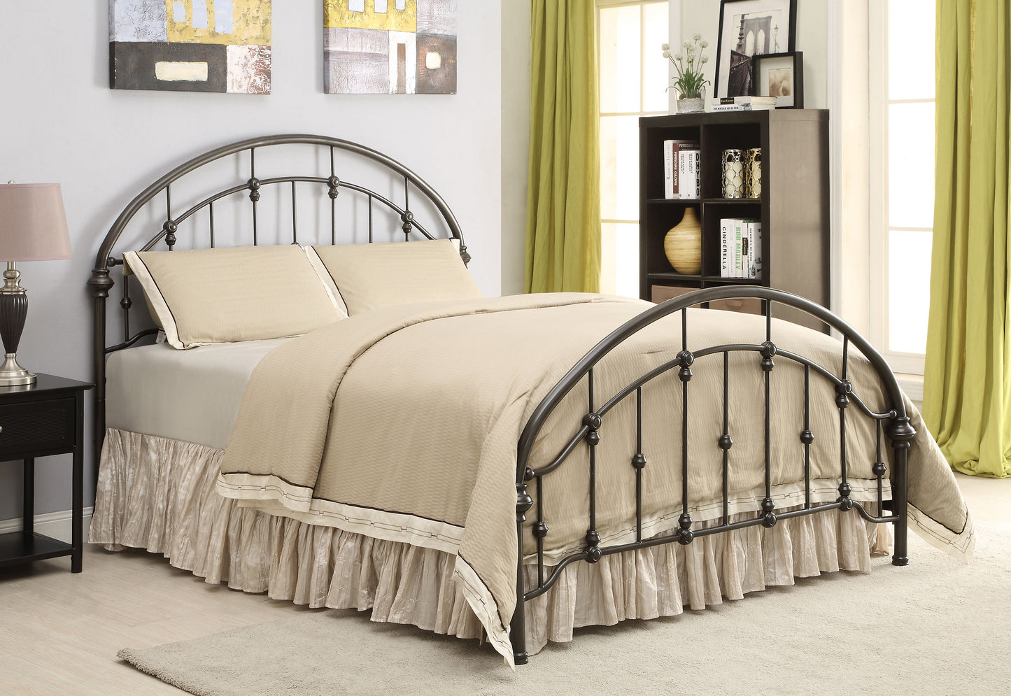 Rowan Metal Queen Open Frame Bed Dark Bronze