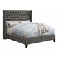 Bancroft Upholstered Queen Wingback Bed Grey