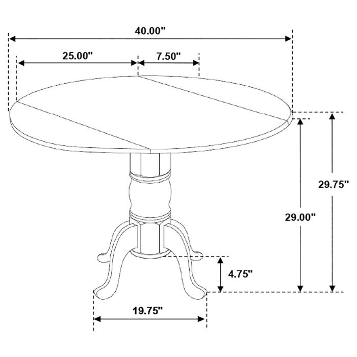 Allison 5-piece Round Drop Leaf Dining Table Set White