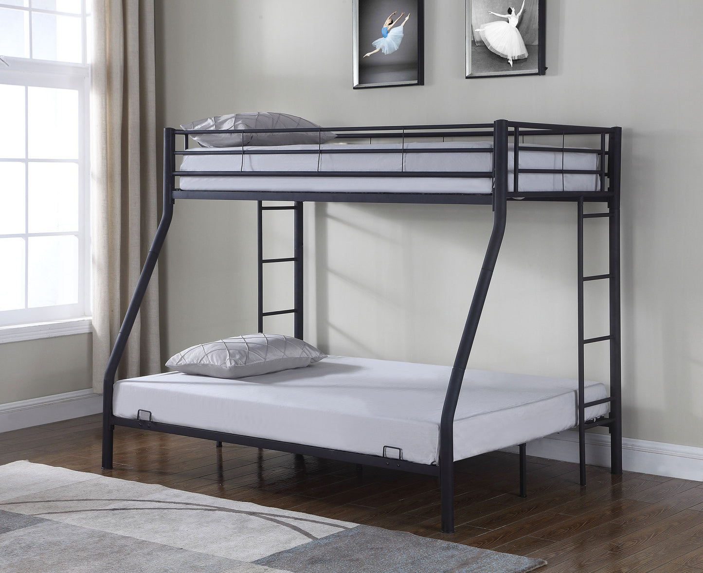 Hayward Metal Twin Over Full Bunk Bed Black