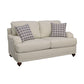 Glenn Upholstered English Arm Loveseat Light Grey and Blue