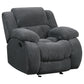 Weissman Upholstered Padded Arm Glider Recliner Grey