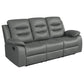 Nova Upholstered Padded Arm Reclining Sofa Dark Grey