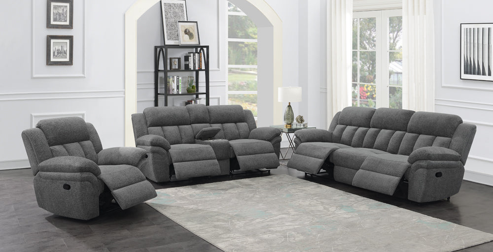 Bahrain Upholstered Glider Recliner Charcoal