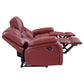 Camila Upholstered Motion Reclining Sofa Red