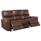 Greenfield Upholstered Power Reclining Sofa Saddle Brown