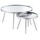 Kaelyn 2-Piece Round Mirror Top Nesting Coffee Table Chrome