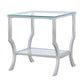 Saide Square Glass Top Side End Table Chrome