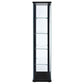 Delphinium 5-shelf Clear Glass Curio Display Cabinet Black