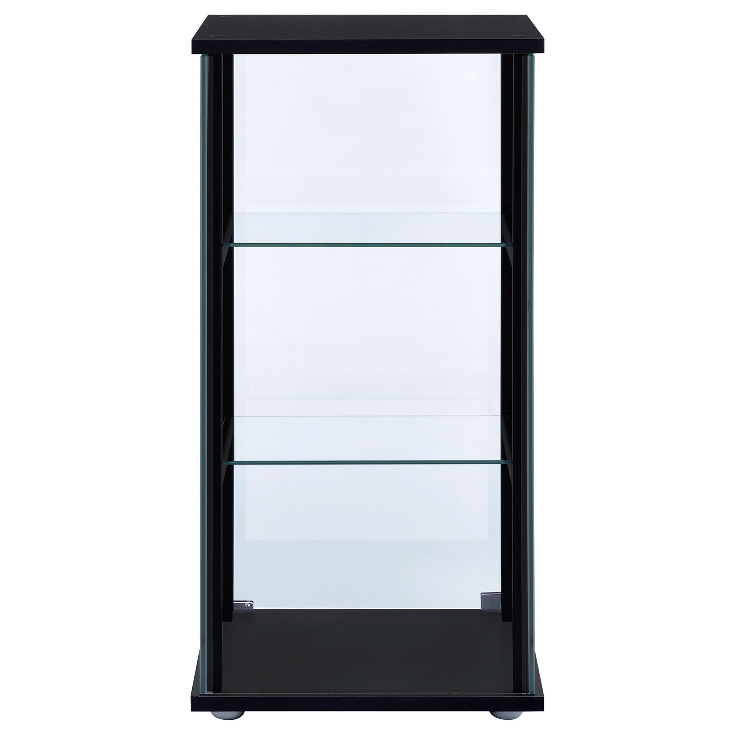 Cyclamen 3-shelf Clear Glass Curio Display Cabinet Black